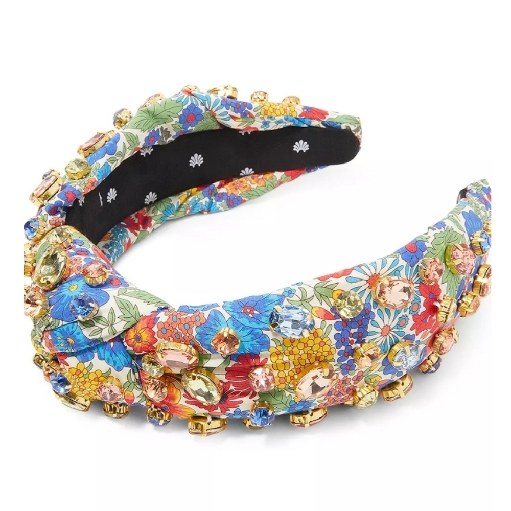 Lele Sadoughi Liberty Oval Crystal Knotted Headband, FIRM!